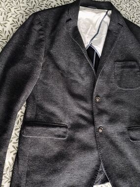 Frank & Oak Charcoal Gray Two-Button Blazer